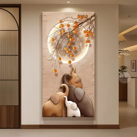 Factory Direct Sales Sandstone Fabric Art Home Furnishings Decorative Painting Background Wall LED Painting