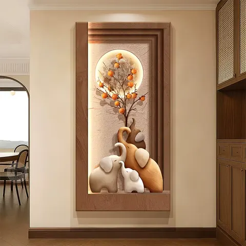 Factory Direct Sales Sandstone Fabric Art Home Furnishings Decorative Painting Background Wall LED Painting