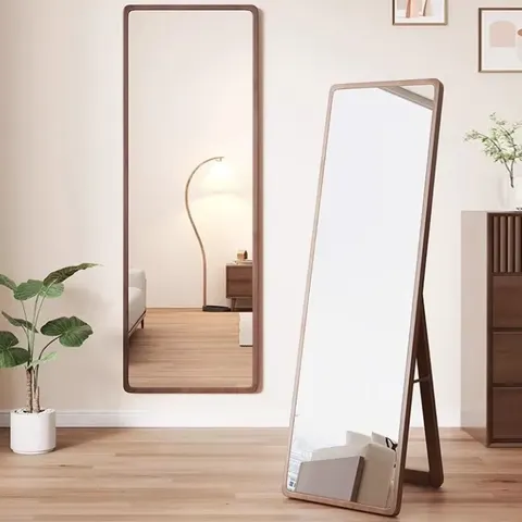 Factory Direct Sales Solid Wood Home Porch Wall Hanging Wall Mirror Nordic Wind Girl Floor Mirror Home Room Mirror