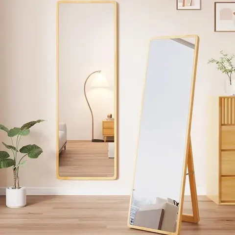 Factory Direct Sales Solid Wood Home Porch Wall Hanging Wall Mirror Nordic Wind Girl Floor Mirror Home Room Mirror