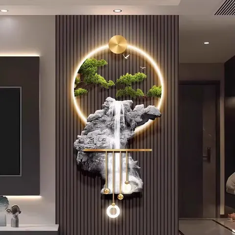 Factory Direct Sales TV Background Wall Art Home Furnishing Acrylic LED Painting Metal Pendant Wall Paintings