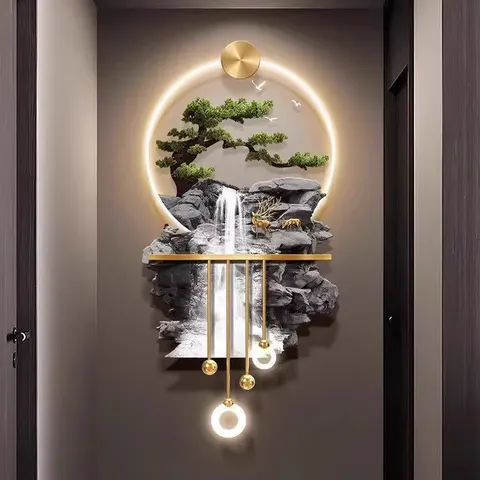 抽象 单幅 装饰画 现代简约 客厅背景墙挂画 LED带灯画