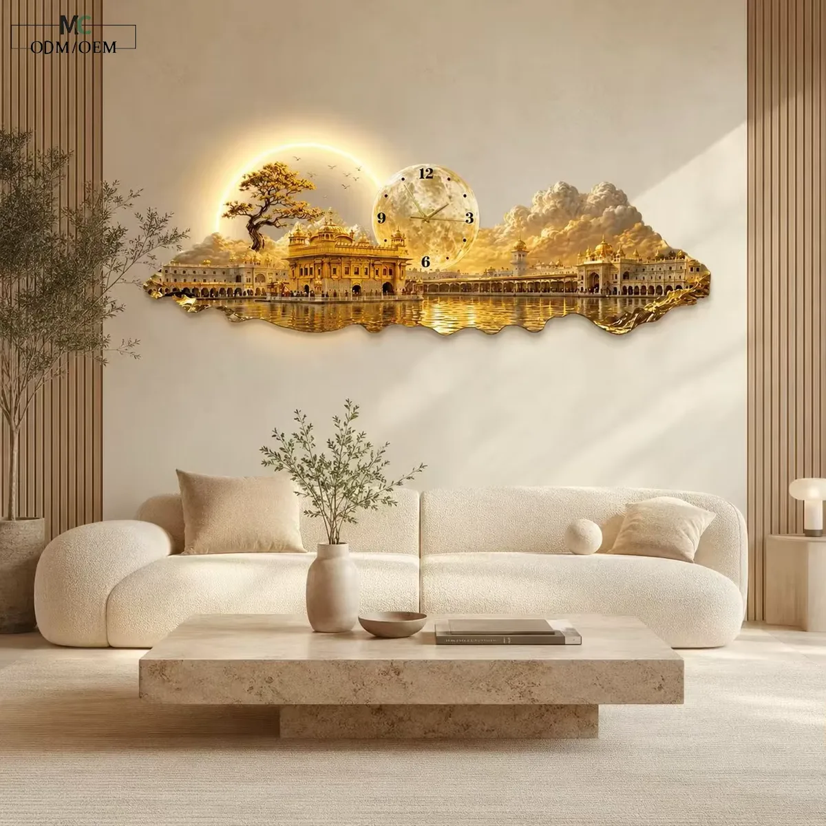 Factory Direct Sales Urban Wind Acrylic LED Decorative Painting Sofa Background Wall Art Decor Paintings