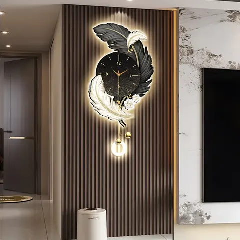 羽毛 单幅 装饰画 现代简约 客厅背景墙挂画 LED带灯画