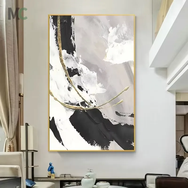 Factory Direct Selling Modern Simple Oil Painting Wall Decor Painting Abstract Living Room Background Wall Crystal Painting