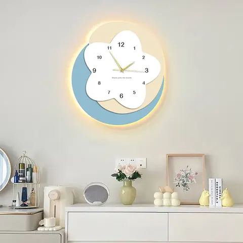 挂钟组合 单幅 装饰画 现代简约 客厅背景墙挂画 LED带灯画