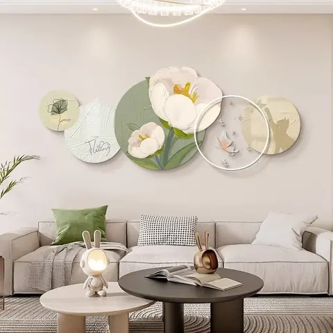 Factory Direct Supply of High-grade Sofa Background Mural Acrylic Crystal Porcelain Wall Art LED Light Painting Home Decoration