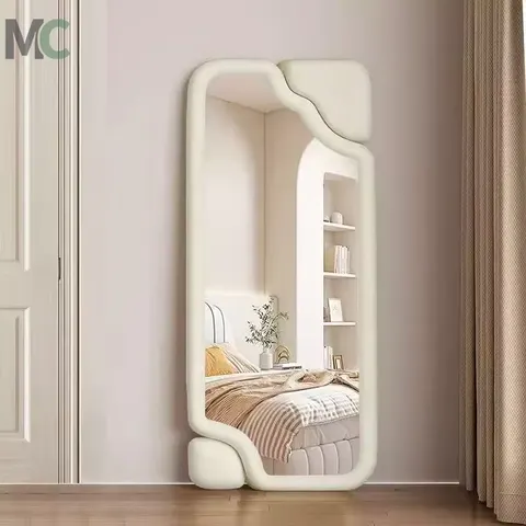 Factory Latest Design Cream Wind Full Body Mirror Girl Bedroom Living Room Room Mirror Rental Bathroom Mirror
