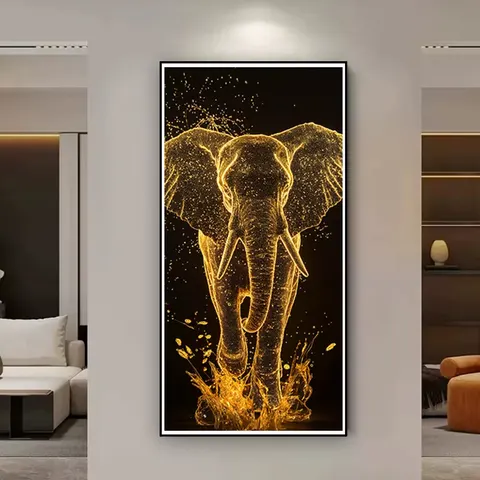 动物 单幅 装饰画 现代简约 玄关背景墙挂画 LED带灯画