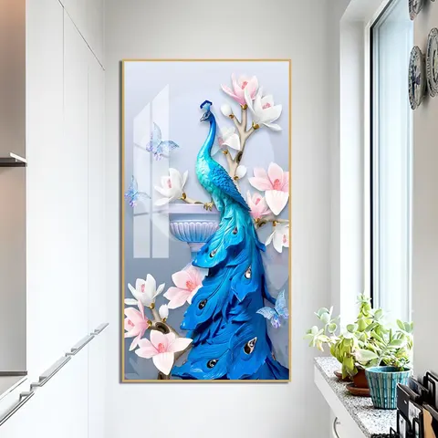 Factory Wholesale Animal Painting Living Room Sofa Background Wall 2025 Sell Like Hot Cakes Diamond Crystal Porcelain Painting
