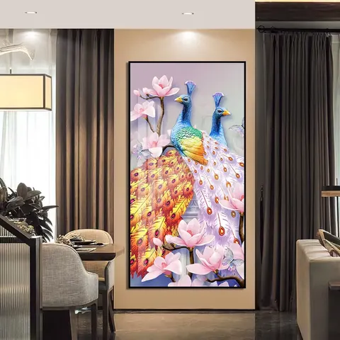Factory Wholesale Animal Painting Living Room Sofa Background Wall 2025 Sell Like Hot Cakes Diamond Crystal Porcelain Painting