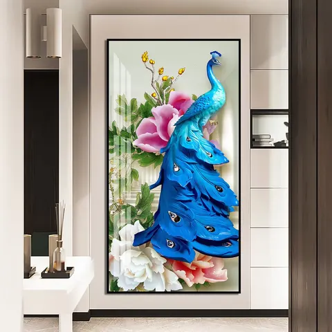 Factory Wholesale Animal Painting Living Room Sofa Background Wall 2025 Sell Like Hot Cakes Diamond Crystal Porcelain Painting