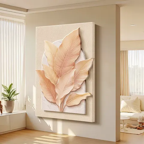 Factory Wholesale Creamy Style  Multiple Layers Sandstone Art Decor Painting Corridor Background Wall Decor Painting