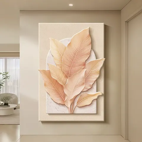 Factory Wholesale Creamy Style  Multiple Layers Sandstone Art Decor Painting Corridor Background Wall Decor Painting
