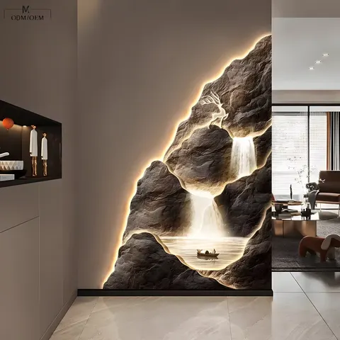 Factory Wholesale Custom LED Wall Art Light Luxury Landscape Hanging Painting Bulk Order Manufacturer Supply Decorative Mural