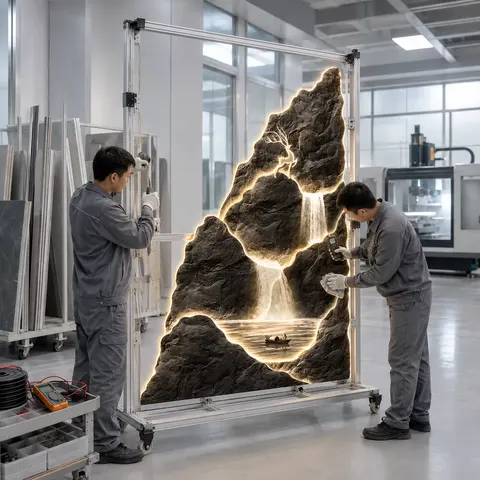 Factory Wholesale Custom LED Wall Art Light Luxury Landscape Hanging Painting Bulk Order Manufacturer Supply Decorative Mural