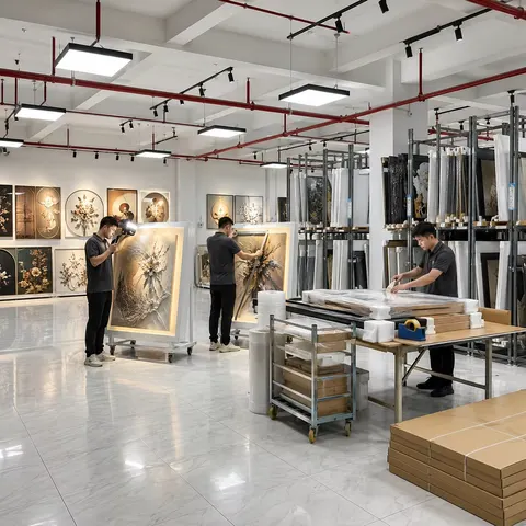 Factory Wholesale Custom LED Wall Art Light Luxury Landscape Hanging Painting Bulk Order Manufacturer Supply Decorative Mural
