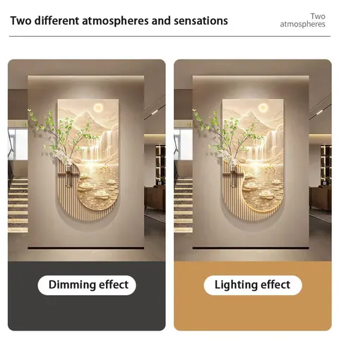 Factory Wholesale Customization Double-layer Crystal Porcelain Painting Hydroponics Green Plants LED Decor Painting
