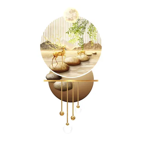 Factory Wholesale Customization Elk Art Home Furnishings Decorative Painting Metal Pendant Acrylic LED Painting