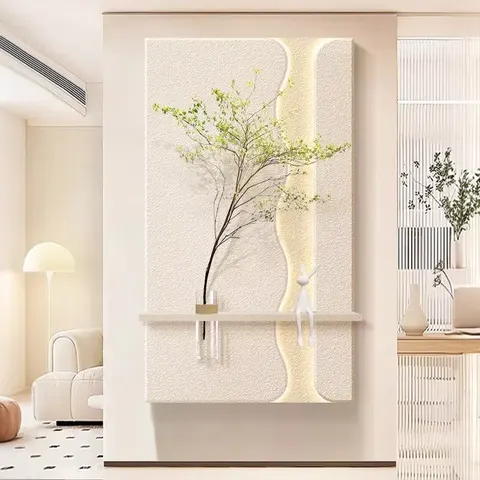 Factory Wholesale Customization Entrance Hall Sandstone Art Home Decor Painting Hydroponics Green Plants LED Paintings