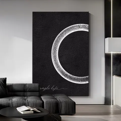 抽象 单幅 装饰画 轻奢风 玄关背景墙挂画 LED带灯画