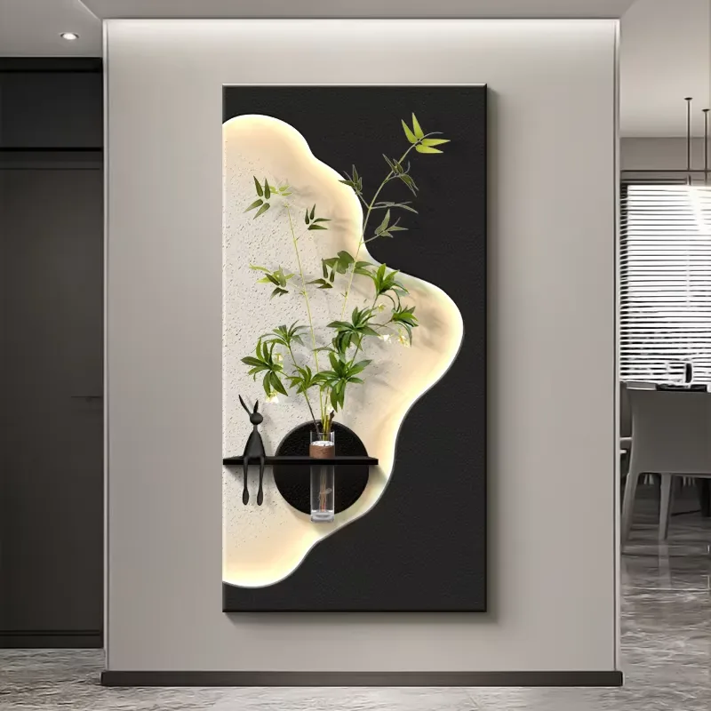 Factory Wholesale Customization Sandstone Fabric Art Home Decor Paintings Corridor Background Wall LED Painting