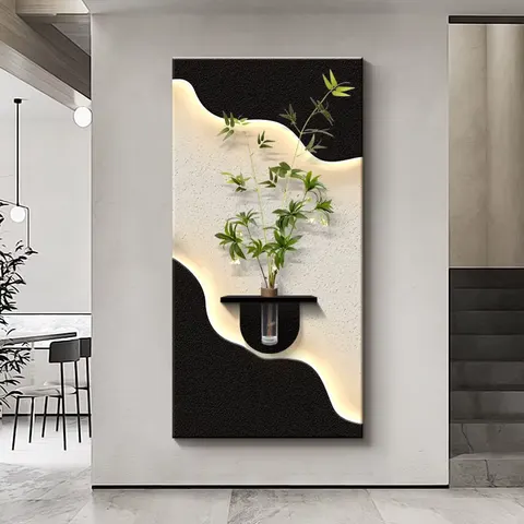 Factory Wholesale Customization Sandstone Fabric Art Home Decor Paintings Corridor Background Wall LED Painting
