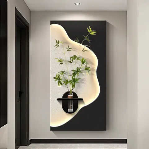 Factory Wholesale Customization Sandstone Fabric Art Home Decor Paintings Corridor Background Wall LED Painting