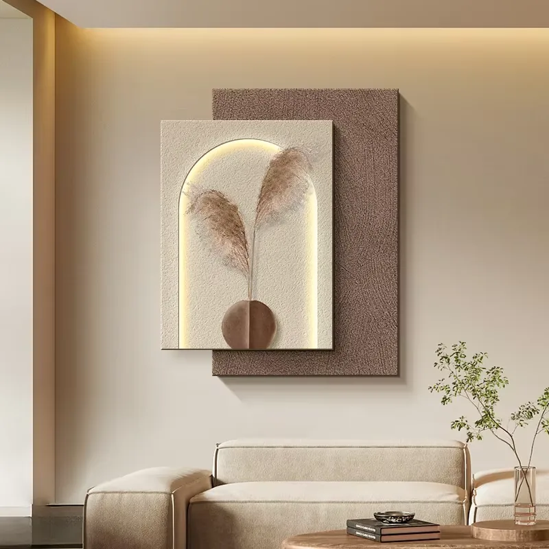 抽象 单幅 装饰画 现代简约 客厅背景墙挂画 LED带灯画