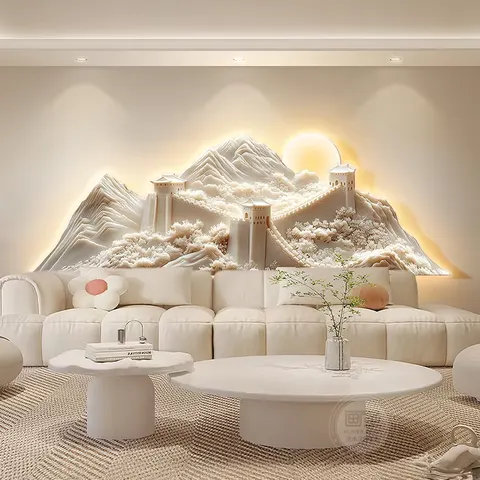 Factory Wholesale Customization the Great Wall Living Room Art Decor Painting 3D Three-dimensional Relief Effect LED Painting