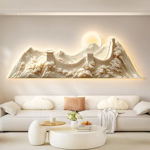 抽象 单幅 装饰画 现代简约 客厅背景墙挂画 LED带灯画