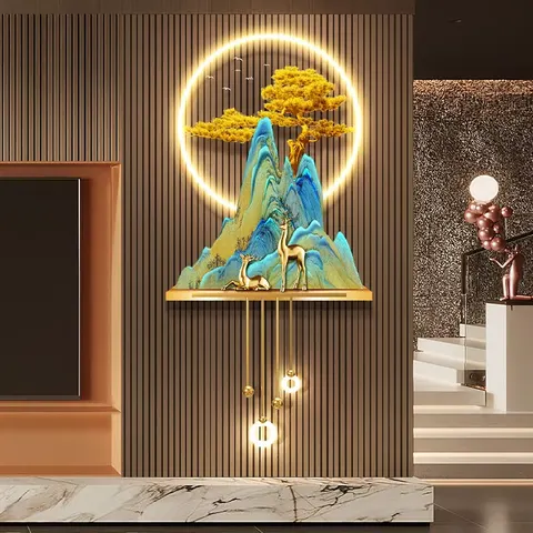 Factory Wholesale Customization TV Background Wall Acrylic LED Painting Metal Pendant Art Home Decor Painting