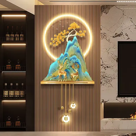抽象 单幅 装饰画 现代简约 客厅背景墙挂画 LED带灯画