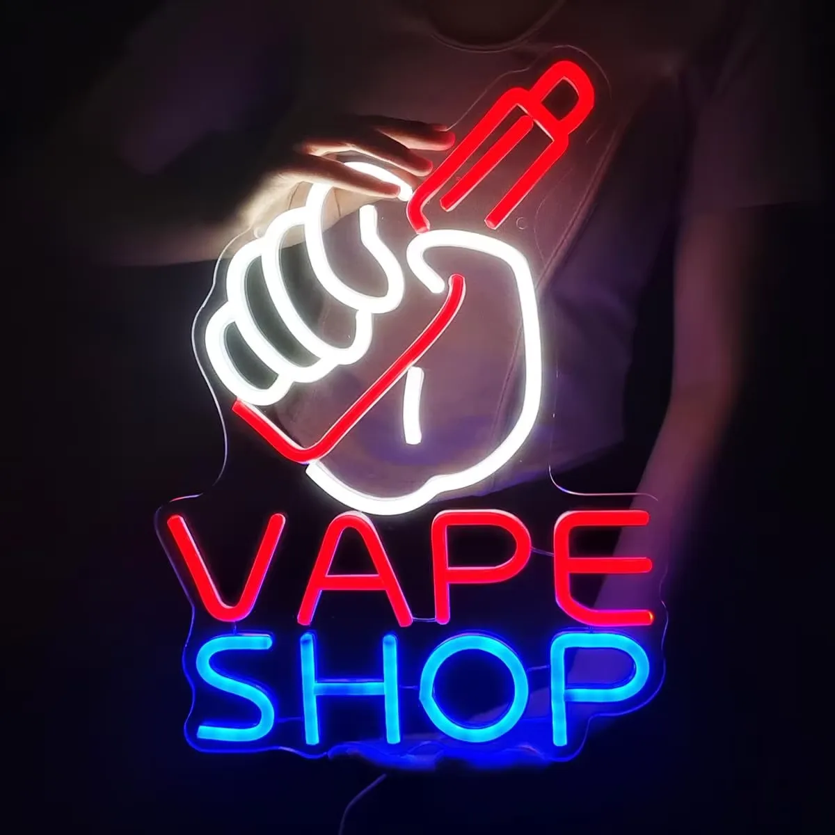 Factory Wholesale Customization USB Cigar Smoke Shape Neon Lights Art Decor Wall Acrylic LED Painting