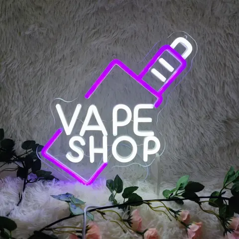 Factory Wholesale Customization USB Cigar Smoke Shape Neon Lights Art Decor Wall Acrylic LED Painting