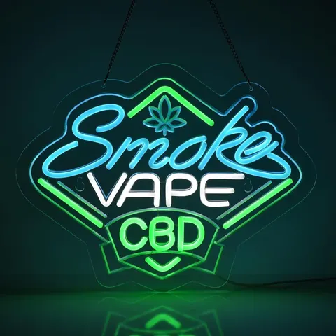 Factory Wholesale Customization USB Cigar Smoke Shape Neon Lights Art Decor Wall Acrylic LED Painting