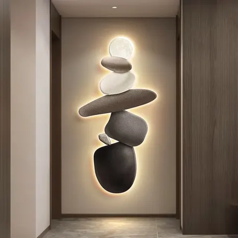 抽象 单幅 装饰画 轻奢风 客厅背景墙挂画 LED带灯画