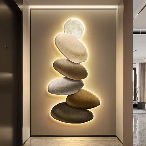 抽象 单幅 装饰画 轻奢风 客厅背景墙挂画 LED带灯画