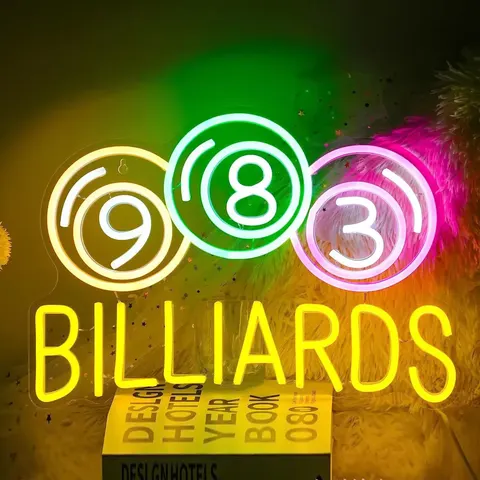 Factory Wholesale Customized Acrylic LED Painting Billiard Room Wall Art Hanging Paintings