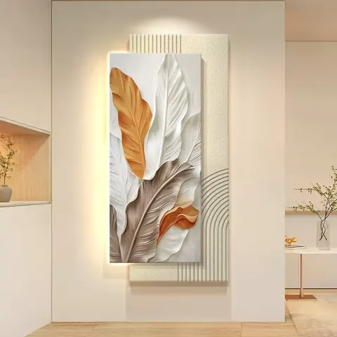 抽象 单幅 装饰画 现代简约 客厅背景墙挂画 LED带灯画