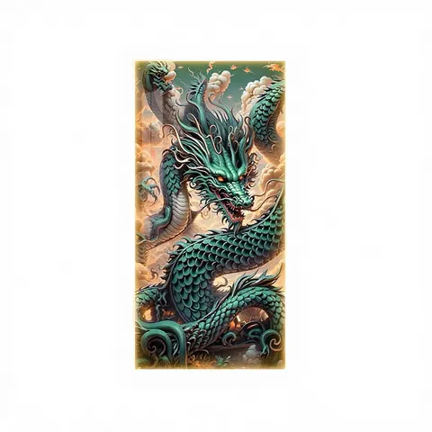 Factory Wholesale Entrance Decoration Aluminum Alloy HD Pictures Luxury Dragon LED Canvas Frame Wall Art