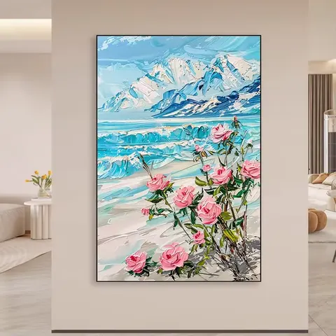 Factory Wholesale Hand-painted Marine Wall Art Home Decor Painting Corridor Porch Background Wall Canvas Painting