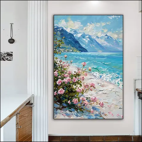 Factory Wholesale Hand-painted Marine Wall Art Home Decor Painting Corridor Porch Background Wall Canvas Painting