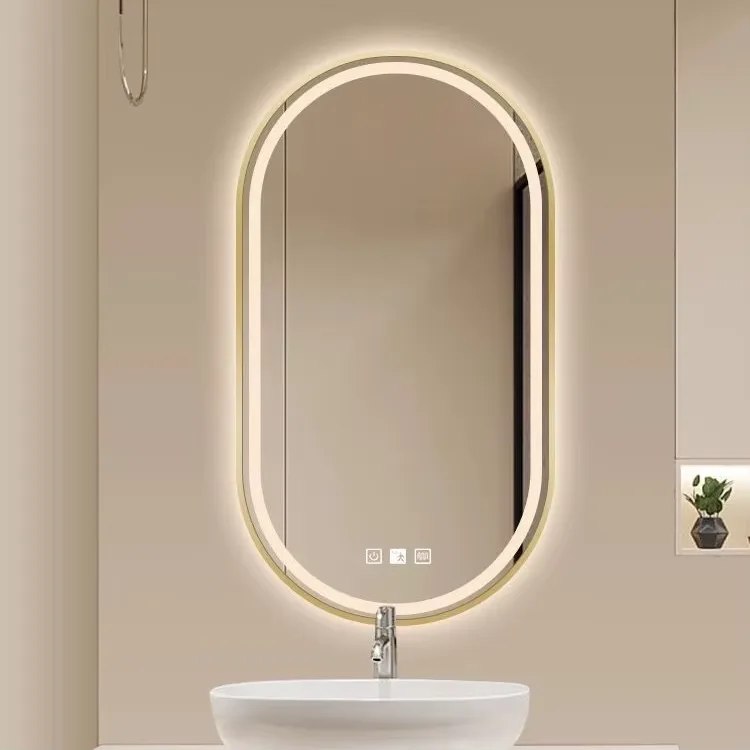 Factory Wholesale High-definition Imaging Touch LED Glowed Wall Mirror Household Room Mirror