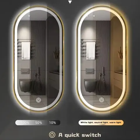 Factory Wholesale High-definition Imaging Touch LED Glowed Wall Mirror Household Room Mirror