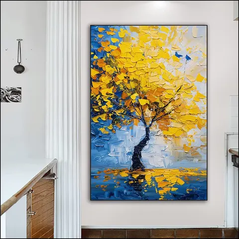 Factory Wholesale Hotel Background Wall Oil Painting Canvas Wall Painting Corridor Background Wall Crystal Porcelain Painting