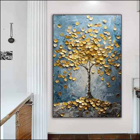 Factory Wholesale Hotel Background Wall Oil Painting Canvas Wall Painting Corridor Background Wall Crystal Porcelain Painting