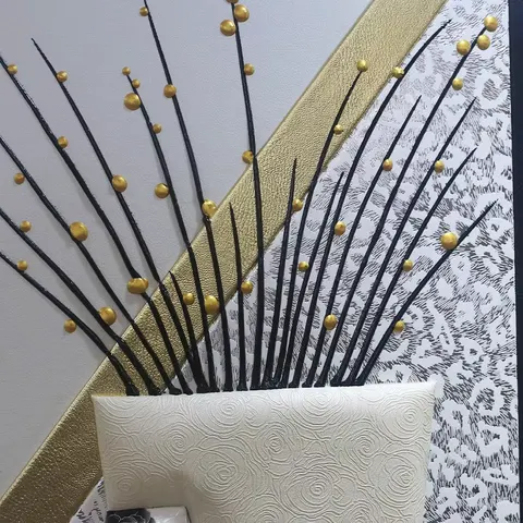 Factory Wholesale Living Room Triple Decorative Paintings Light Luxury Couch Background Wall 3D Solid Leather Painting