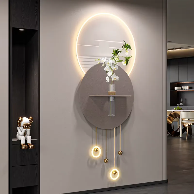 Factory Wholesale New Idea Metal Pendant Acrylic LED Painting Corridor Entrance Hall Sandstone Art Home Decor Paintings