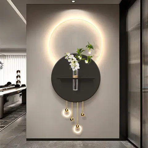 Factory Wholesale New Idea Metal Pendant Acrylic LED Painting Corridor Entrance Hall Sandstone Art Home Decor Paintings